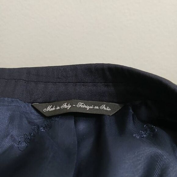 Saks fifth Avenue ermenegildo Zegna Italian wool silk blazer navy blue size 44 - Picture 8 of 8